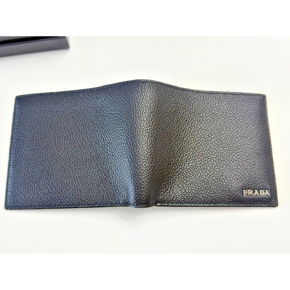 PRADA - Mens Wallet Billfold Card Holder - Saffiano - COA NEW W/BOX - NAVY BLUE - Picture 6 of 16
